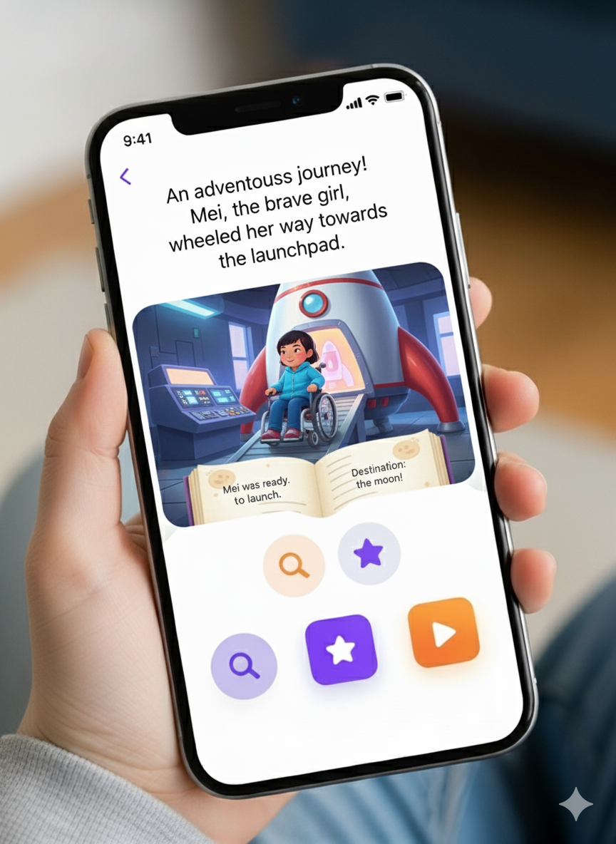 Magic Story Makerz app feature - AI generated story illustration 3